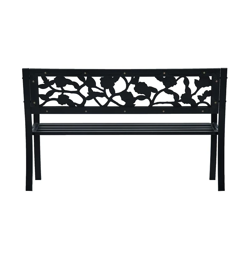 Patio Bench 49.2" Black Steel