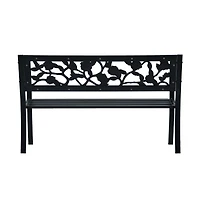 Patio Bench 49.2" Black Steel