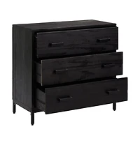 Chest of Drawers Black 29.5"x13.8"x27.6" Solid Wood Pine