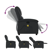 vidaXL Massage Recliner Chair Gray Real Leather