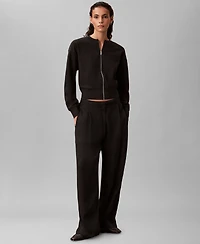 Calvin Klein Women's Crewneck Zip Front Cardigan Jacket