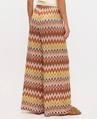 Dotti Women's Knit Sonic Wave Printed Wide Leg Swim Pants