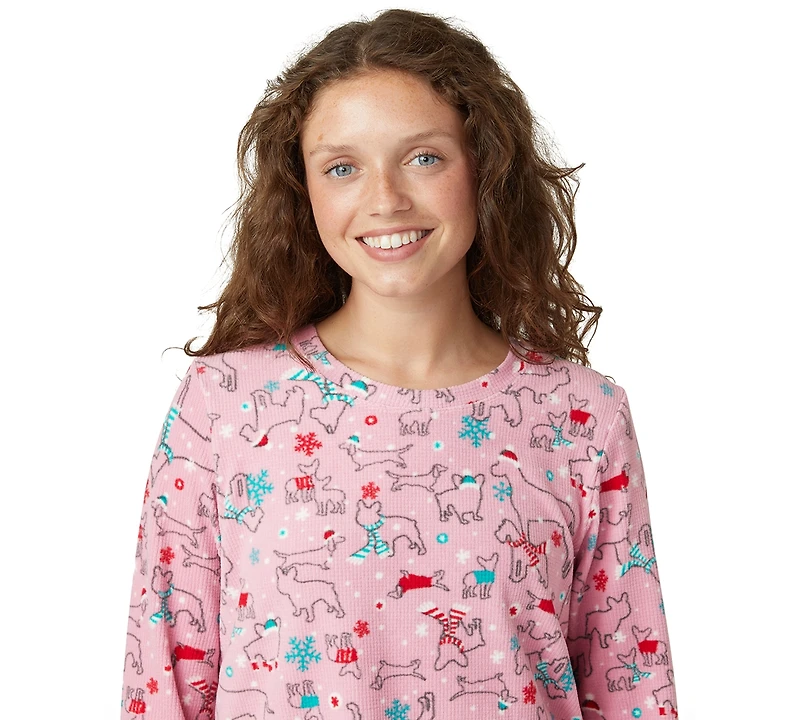 Hue Women's Waffle Fleece Pajama Set