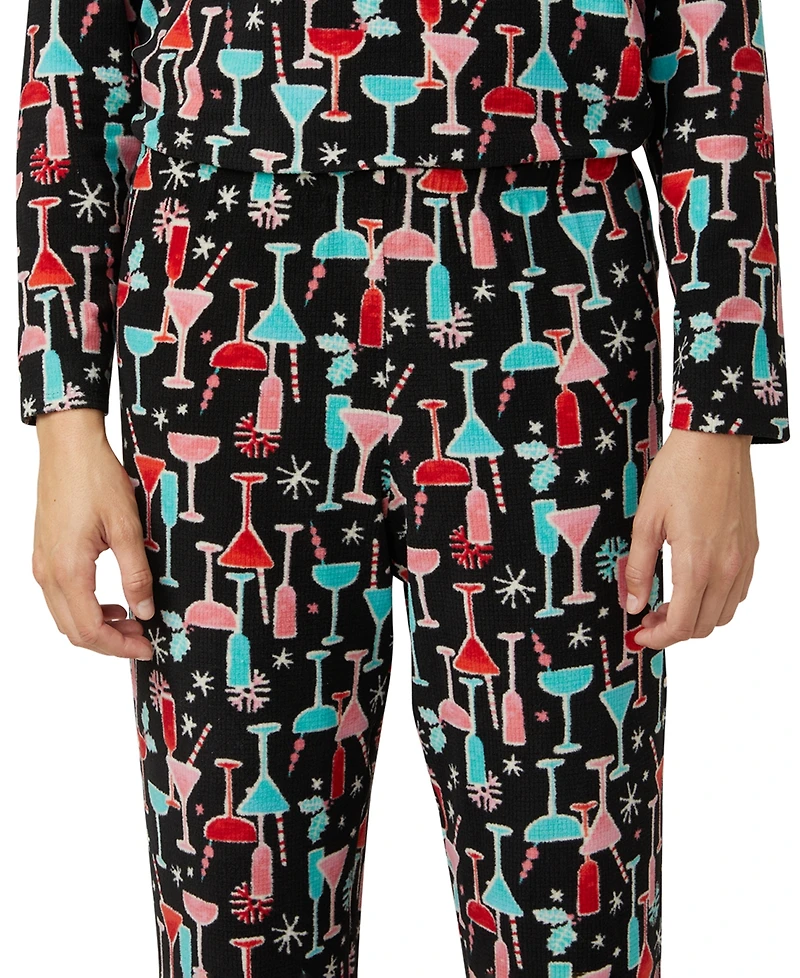 Hue Women's Waffle Fleece Pajama Set