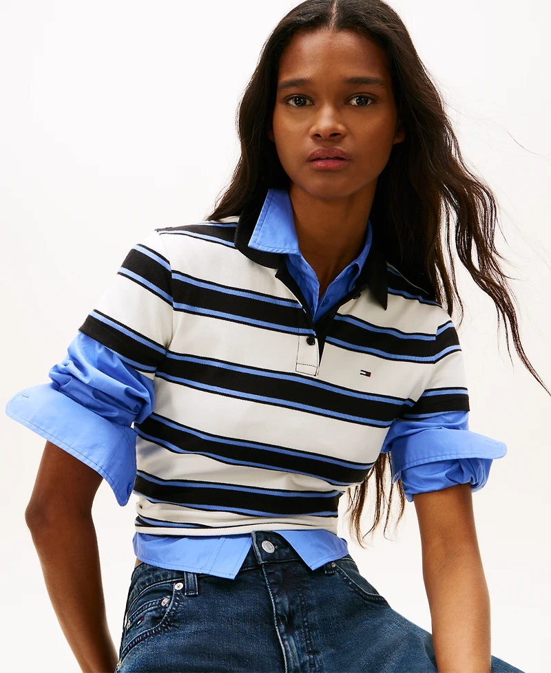 Tommy Jeans Women's Striped Essential Polo Top
