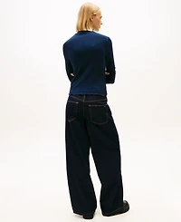 Tommy Jeans Women's Slim Ribbed Lettuce Edge Mock Neck Top