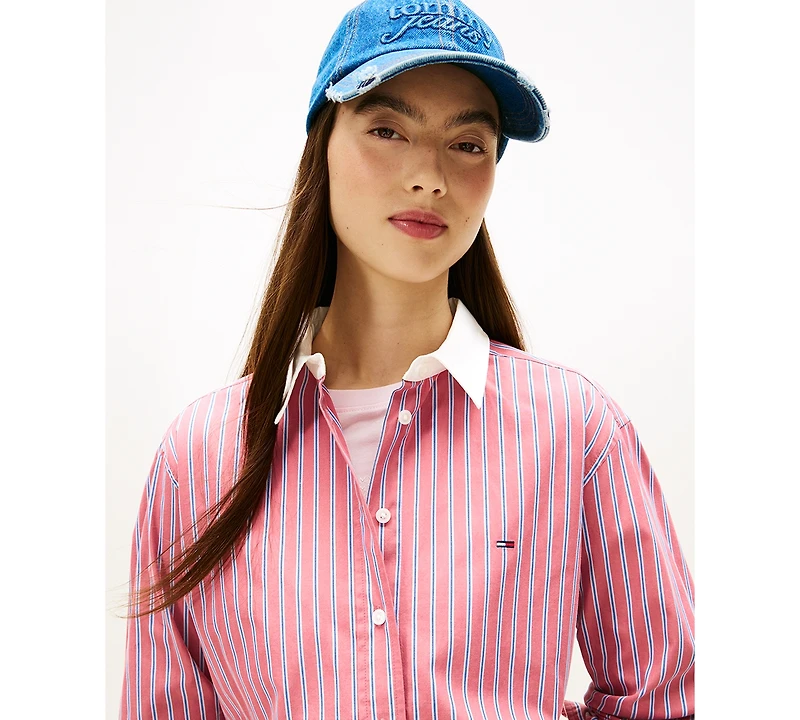 Tommy Jeans Women's Cropped Relaxed Stripe Shirt