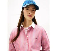 Tommy Jeans Women's Cropped Relaxed Stripe Shirt