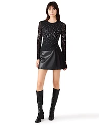 Steve Madden Women's Embellished Long-Sleeve Top