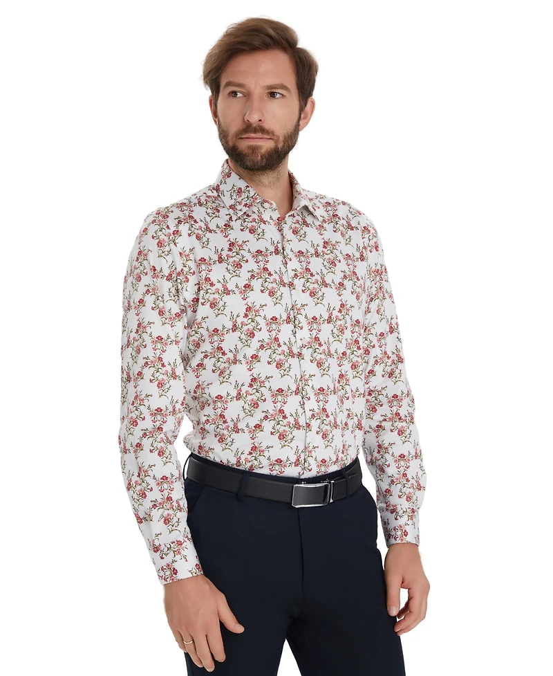 Bar Iii Men's Jones Floral Printed Long-Sleeve Dress Shirt, Macy's Exclusive