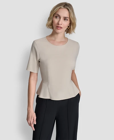 Dkny Women's Short-Sleeve Zip Up Top