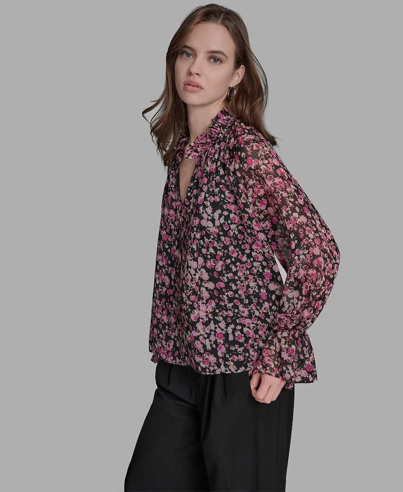 Bcbg Women's V-Neck Long-Sleeve Top