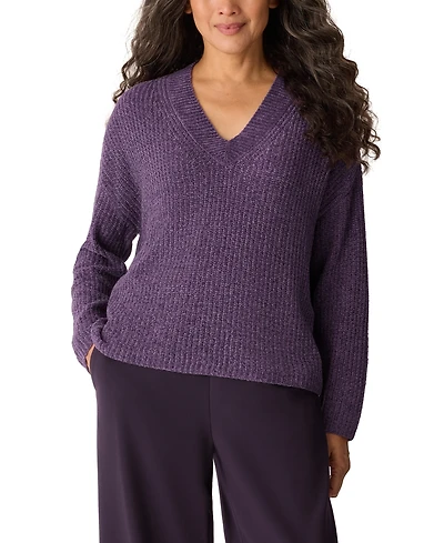 Eileen Fisher Women's V-Neck Long-Sleeve Sweater