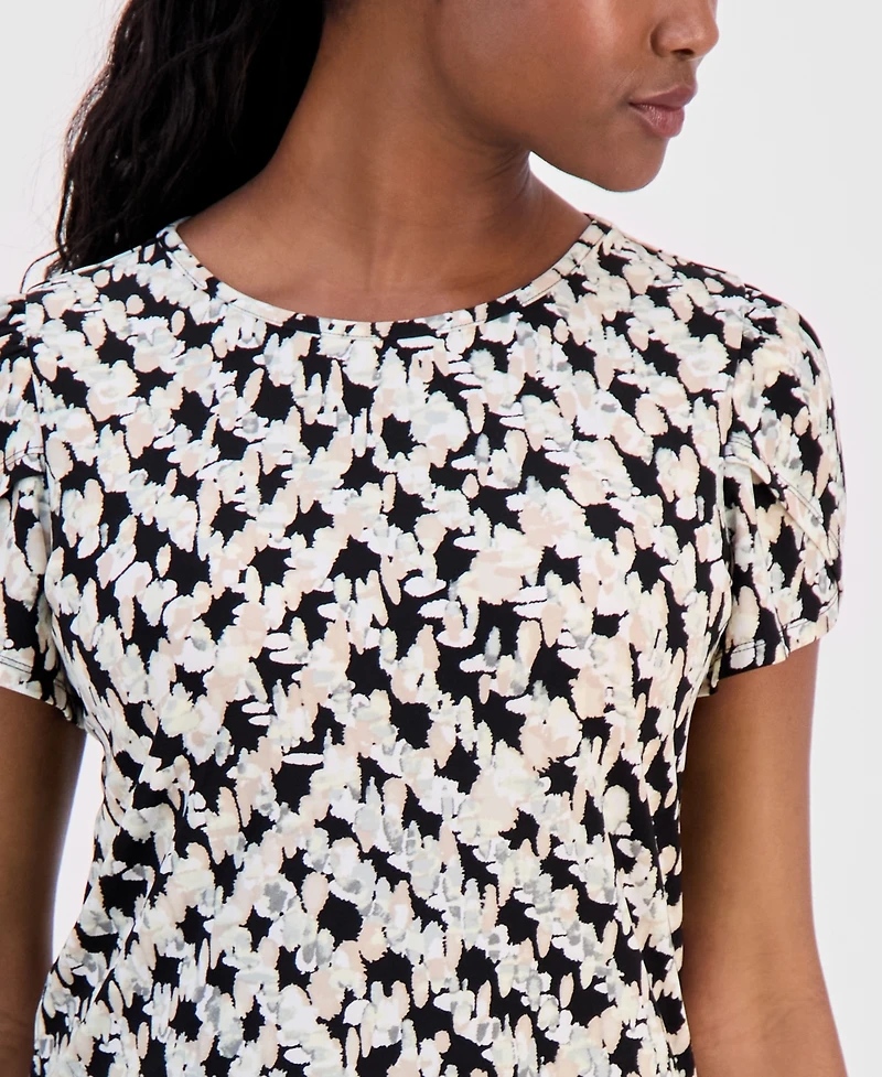 Ak Anne Klein Petite Tulip-Sleeve Top