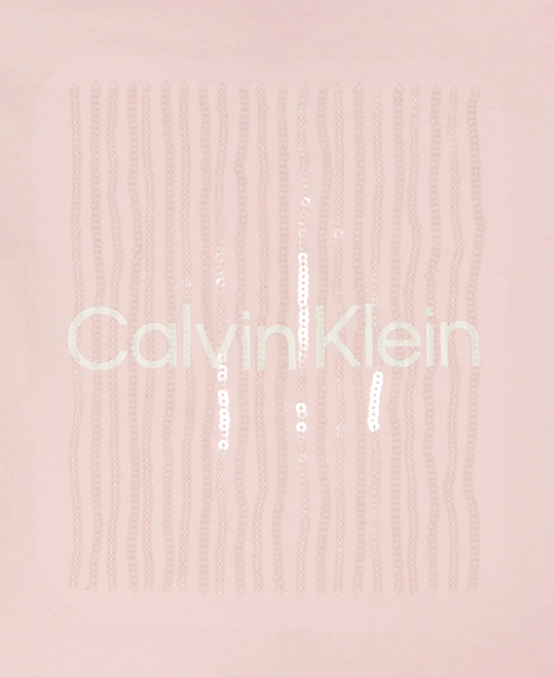 Calvin Klein Girls 7-16 Sequin Detail Twist-Back T-Shirt