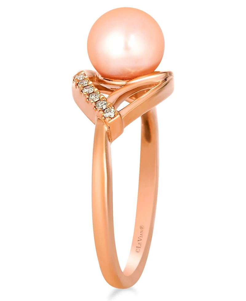 Le Vian Freshwater Pearl (7-8mm) & Nude Diamond (0.08 ct. t.w.) Ring in 14k Strawberry Gold