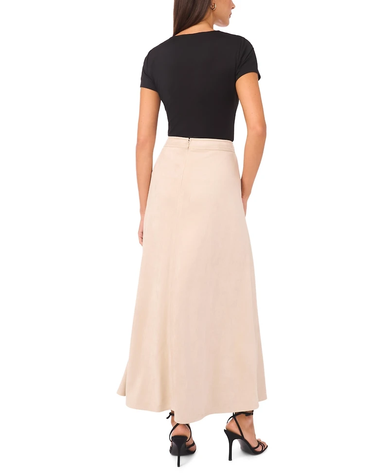 Vince Camuto Women's Faux-Suede A-Line Maxi Skirt