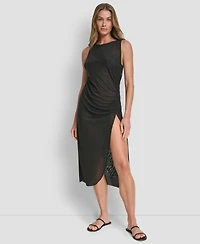 Dkny Women's Double Mesh Maxi Cover Up Sleeveless Dress