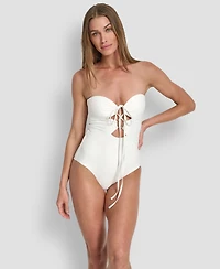 Dkny Women's Removable Cups Halter Neck One-Piece Swimsuit