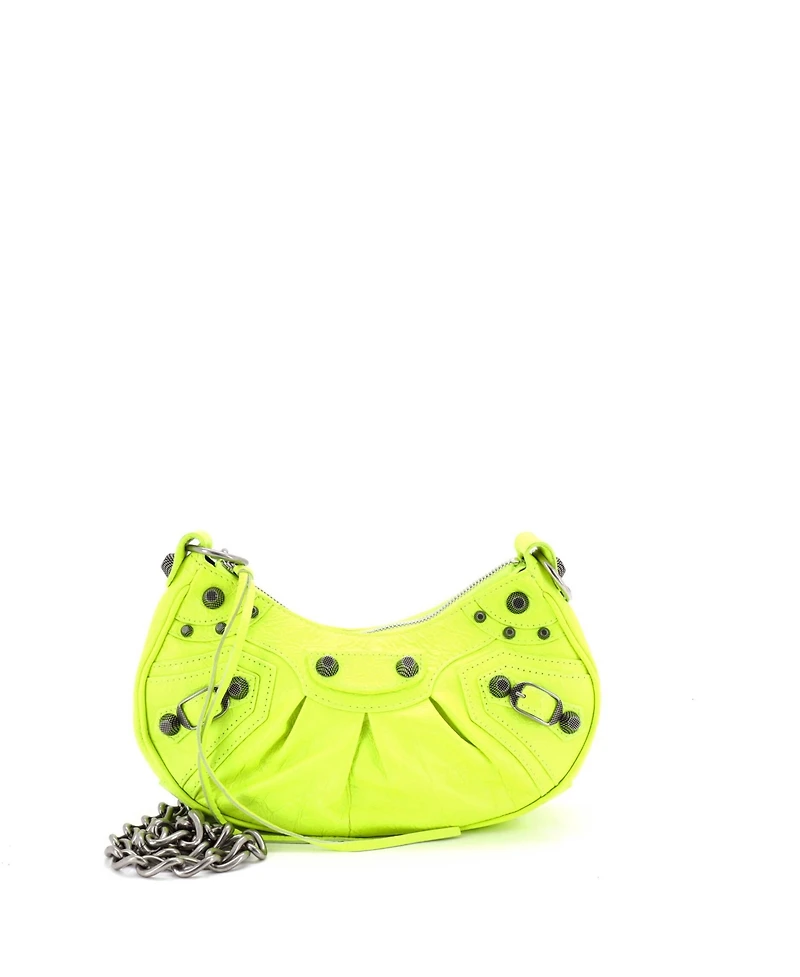 Pre-Owned Balenciaga Xs Le Cagole Giant Studs Chain Shoulder Bag Leather