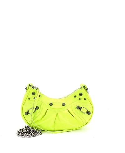 Pre-Owned Balenciaga Xs Le Cagole Giant Studs Chain Shoulder Bag Leather