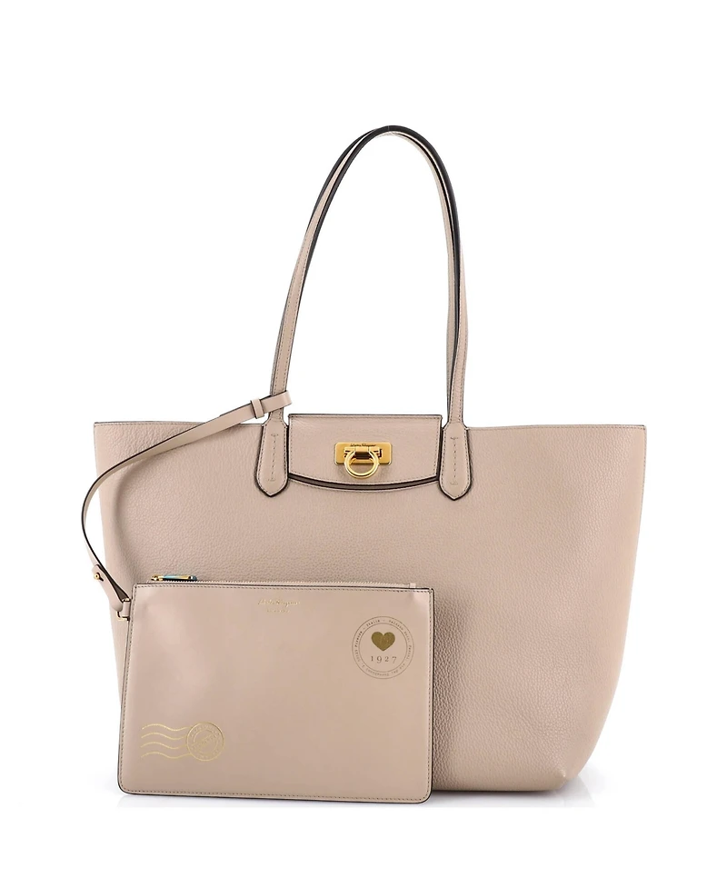 Pre-Owned Salvatore Ferragamo Medium Gancini Travel Tote Leather