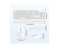 risokeys Wireless Keyboard & Mouse Combo – Keyboard with Wrist Rest, 3 Dpi Adjustable Mouse, 2.4G Wireless Pc, Laptop & Computer – White