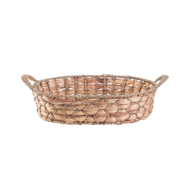 Wickerwise Seagrass Fruit Bread Basket Tray with Handles