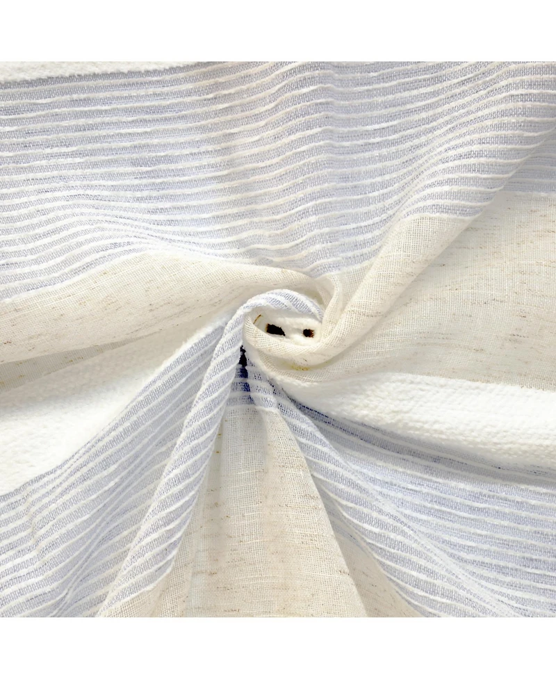 Habitat 100% Polyester Nathan Stripe Sheer Faux LinenDual Header Curtain Panel