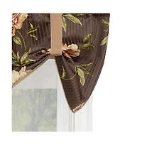 Rlf Home Blossom Style Suspender 3" Rod Pocket Valance 50" x 16" Brown by Rlf Home