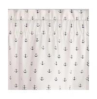 Ellis Curtain Voyage Lined Scallop 3" Rod Pocket Valances for Windows 50" x 17" Navy