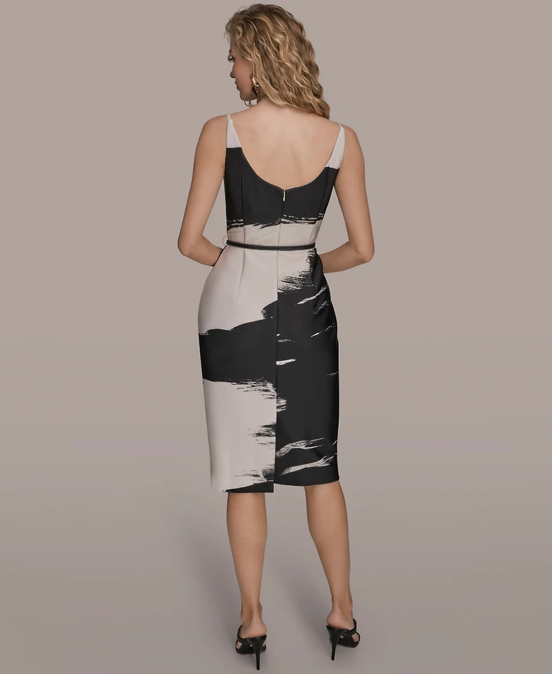 Donna Karan New York Women's Brushstroke Sleeveless Midi Dress