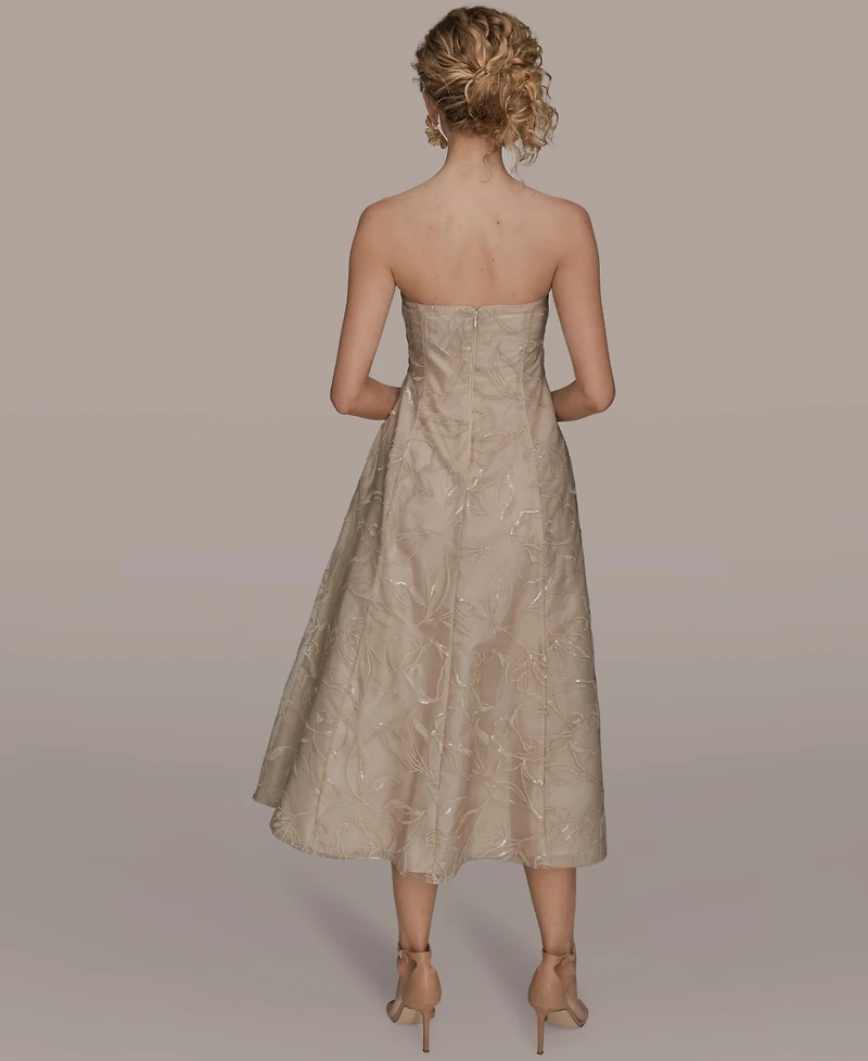 Donna Karan New York Women's Strapless Fit & Flare Midi Dress