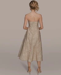 Donna Karan New York Women's Strapless Fit & Flare Midi Dress