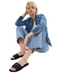 Coach Women's Holly Signature Jacquard Slip-On Slide Sandals