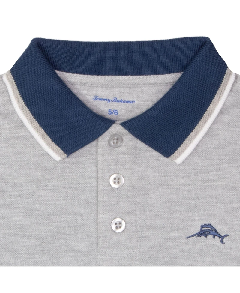Tommy Bahama Boys Short Sleeve Embroidered Heather Polo Shirt