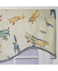 Rlf Home Air Show Cornice 100% Cotton with Fully Lined 3" Rod Pocket Valnance for Windows 50" x 17" Antique