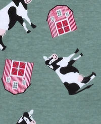 Leveret Dog Cotton Pajama Cow Green