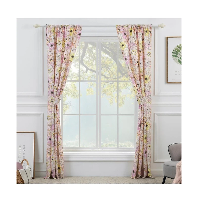 Greenland Home Fashion Misty Bloom All Seasons Efficient Room Darkening Window Curtain Panel Set