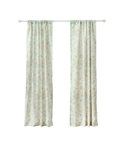 Greenland Home Fashions Olivia Light Filtering Semi Sheer 3" Rod Pocket Window Panel Pair 42" x 84" Mint