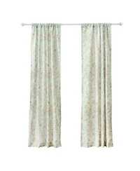 Greenland Home Fashions Olivia Light Filtering Semi Sheer 3" Rod Pocket Window Panel Pair 42" x 84" Mint