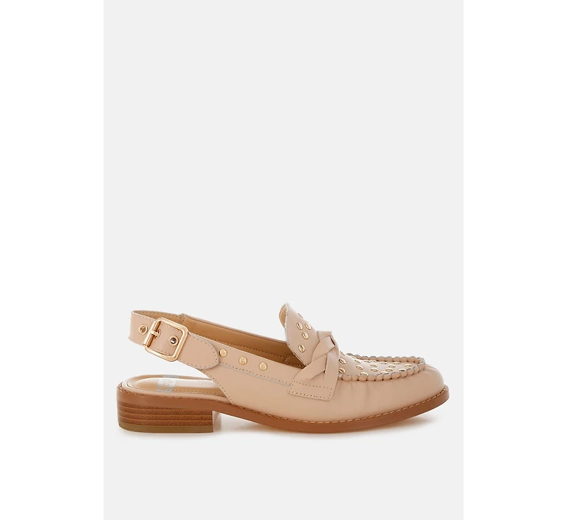 Rag & Co Womens Remykin Braided Penny Strap Loafers