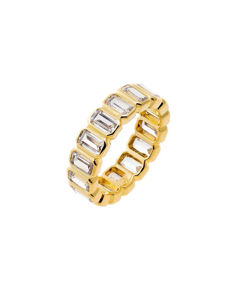 by Adina Eden Cubic Zirconia Gold Plated Bezel Baguette Eternity Band