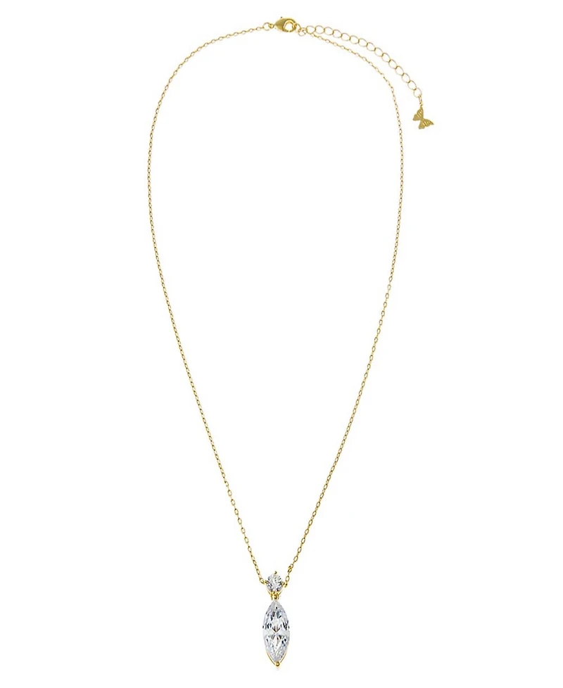 by Adina Eden Fancy Solitare Marquise Pendant Necklace