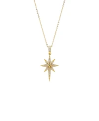 by Adina Eden Pave Elongated Gold Plated Starburst Pendant Necklace