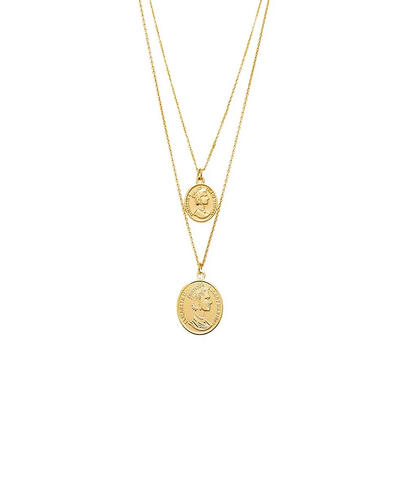 by Adina Eden Lira Gold Plated Coin Pendant Necklace