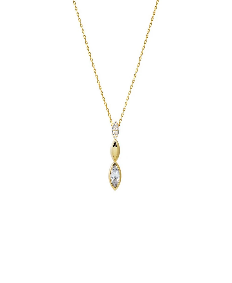 by Adina Eden Cubic Zirconia Pave Marquise Stone Drop Necklace