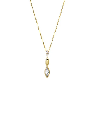 by Adina Eden Cubic Zirconia Pave Marquise Stone Drop Necklace