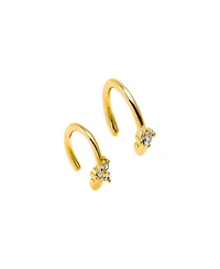 by Adina Eden Cubic Zirconia Multi Shape Gold Plated Ear Cuff Combo Set