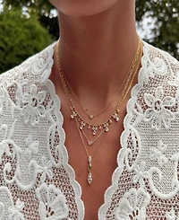 by Adina Eden Multi Cubic Zirconia Bezel Accented Link Necklace